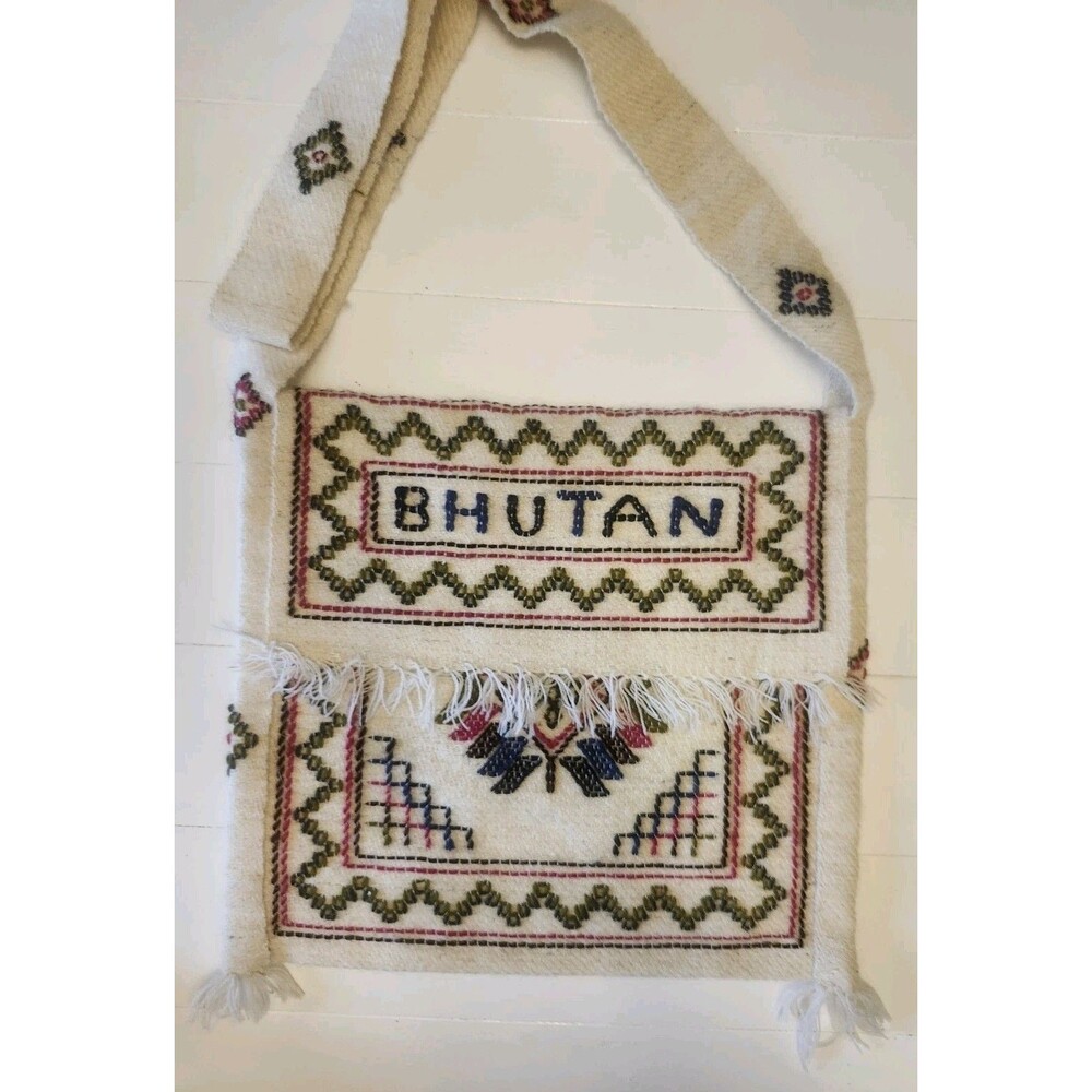 Woven Bhutan Crossbody Bag Multicolor Woven Boho Shoulder Purse Ethnic